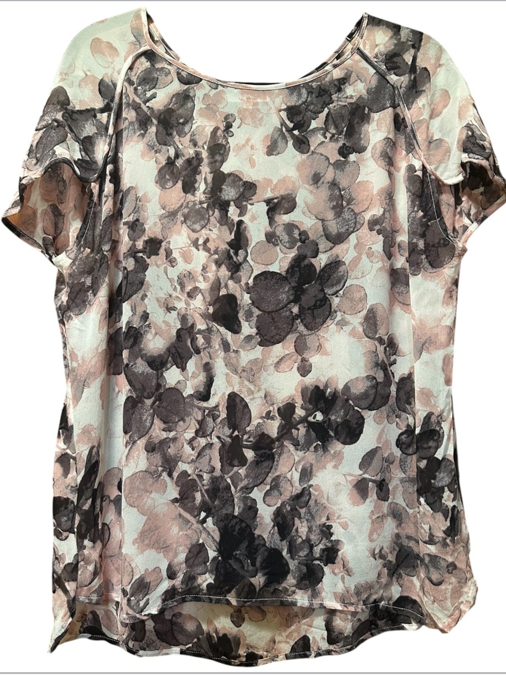Part Two Floral Watercolor Short-Sleeve Top - Pink & Black